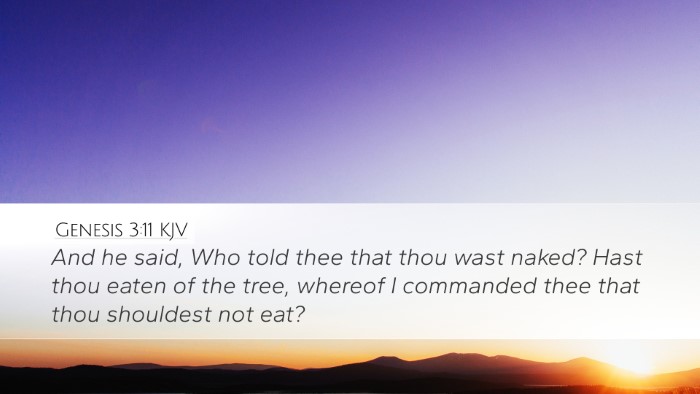 Genesis 3:11 Bible Commentary