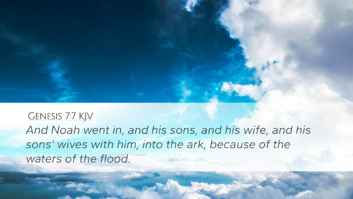 Genesis 7:7 Bible Commentary