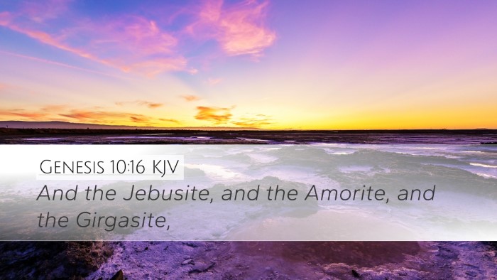 Genesis 10:16 Bible Commentary