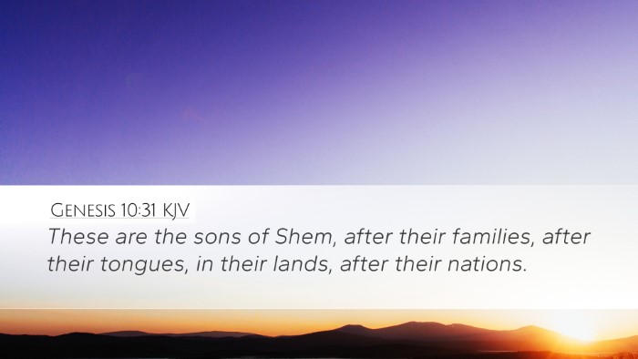 Genesis 10:31 Bible Commentary