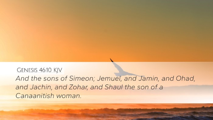 Genesis 46:10 Bible Commentary