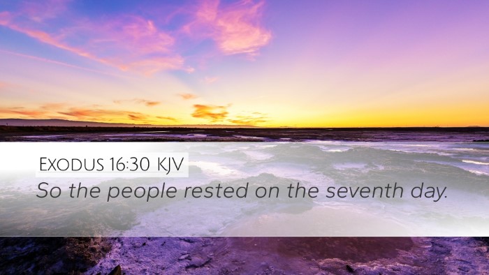 Exodus 16:30 Bible Commentary