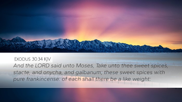 Exodus 30:34 Bible Commentary