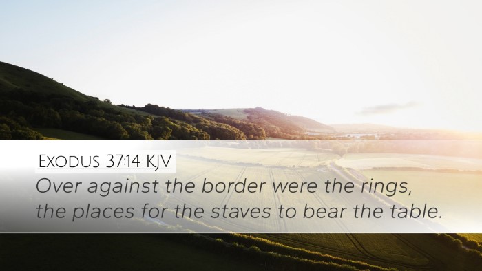 Exodus 37:14 Bible Commentary