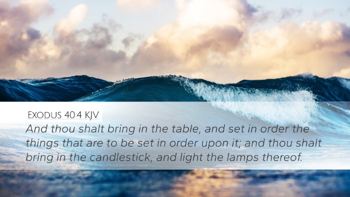 Exodus 40:4 Bible Commentary