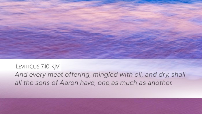 Leviticus 7:10 Bible Commentary