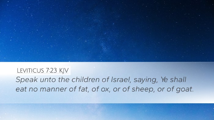 Leviticus 7:23 Bible Commentary