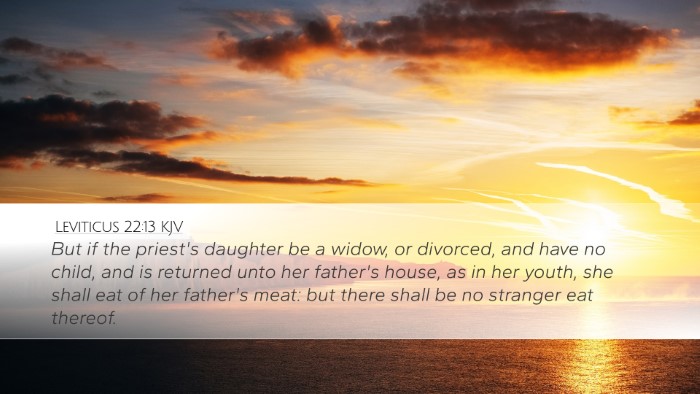 Leviticus 22:13 Bible Commentary