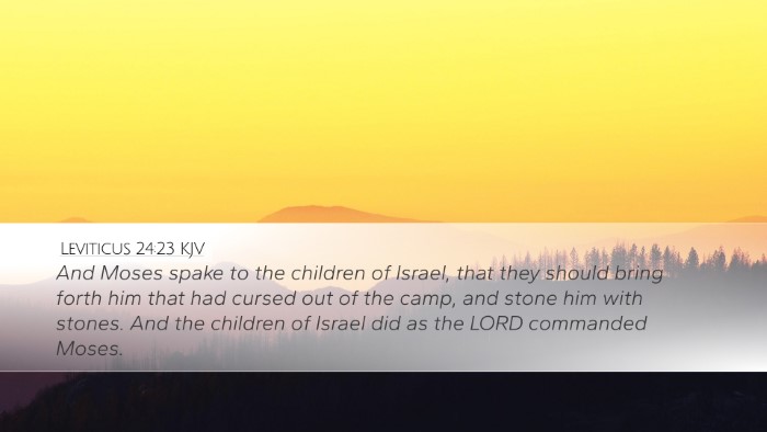 Leviticus 24:23 Bible Commentary