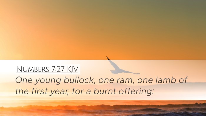 Numbers 7:27 Bible Commentary