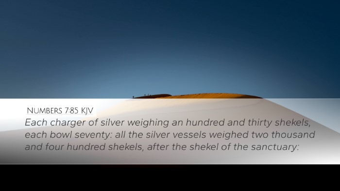 Numbers 7:85 Bible Commentary