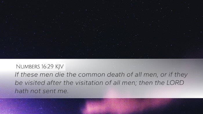 Numbers 16:29 Bible Commentary