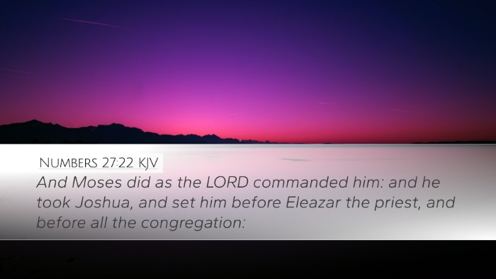 Numbers 27:22 Bible Commentary