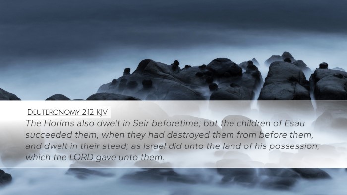 Deuteronomy 2:12 Bible Commentary