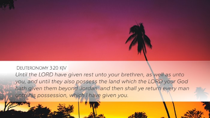 Deuteronomy 3:20 Bible Commentary