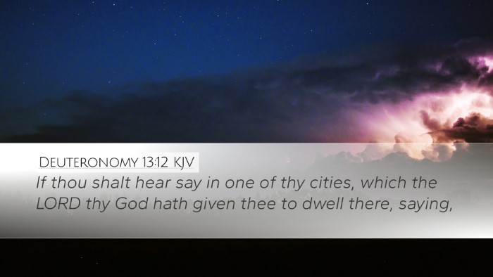 Deuteronomy 13:12 Bible Commentary