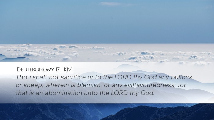 Deuteronomy 17:1 Bible Commentary