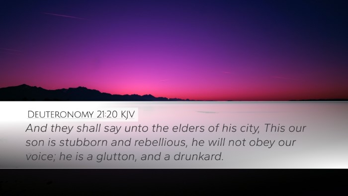 Deuteronomy 21:20 Bible Commentary