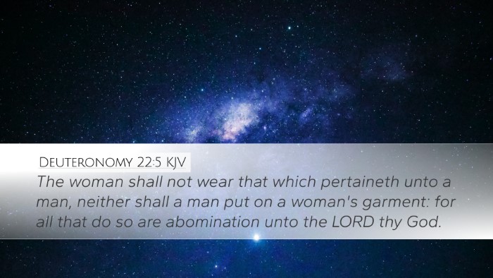 Deuteronomy 22:5 Bible Commentary