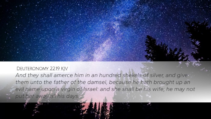 Deuteronomy 22:19 Bible Commentary