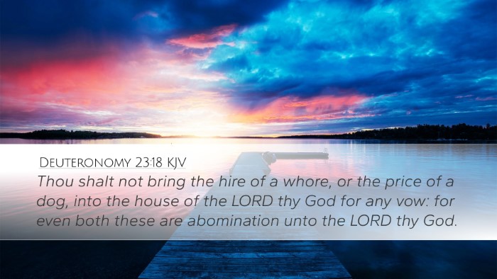 Deuteronomy 23:18 Bible Commentary