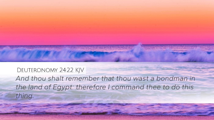 Deuteronomy 24:22 Bible Commentary