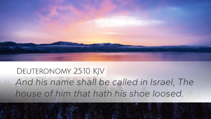 Deuteronomy 25:10 Bible Commentary