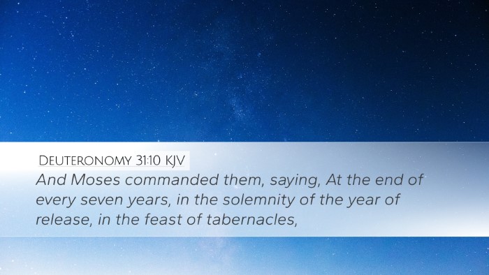 Deuteronomy 31:10 Bible Commentary