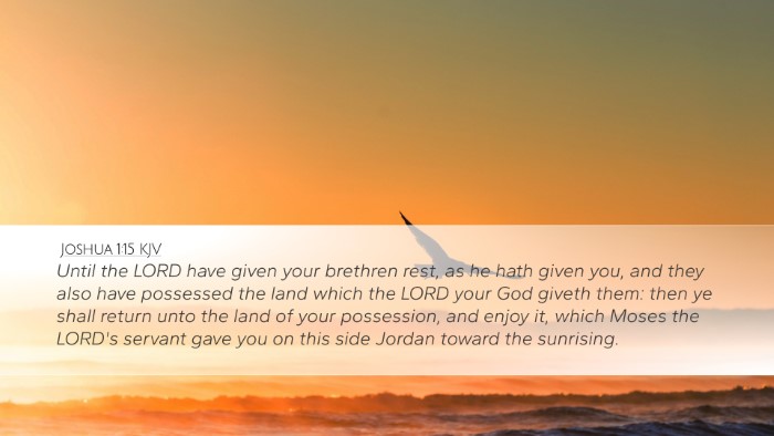 Joshua 1:15 Bible Commentary