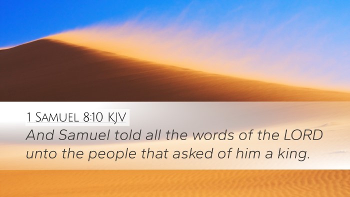 1 Samuel 8:10 Bible Commentary