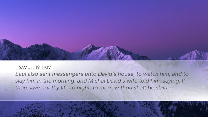 1 Samuel 19:11 Bible Commentary