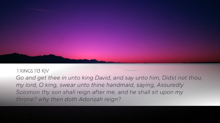 1 Kings 1:13 Bible Commentary