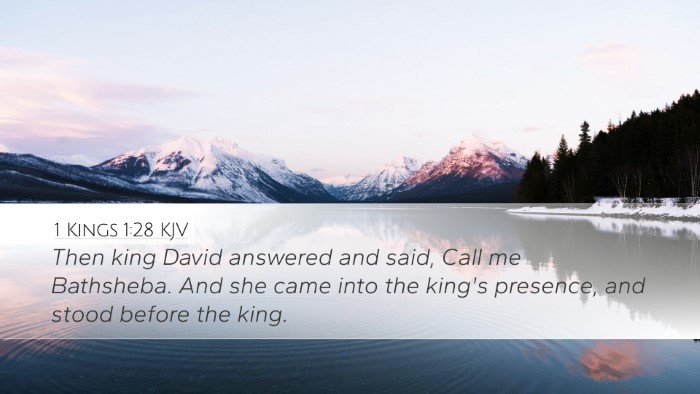 1 Kings 1:28 Bible Commentary