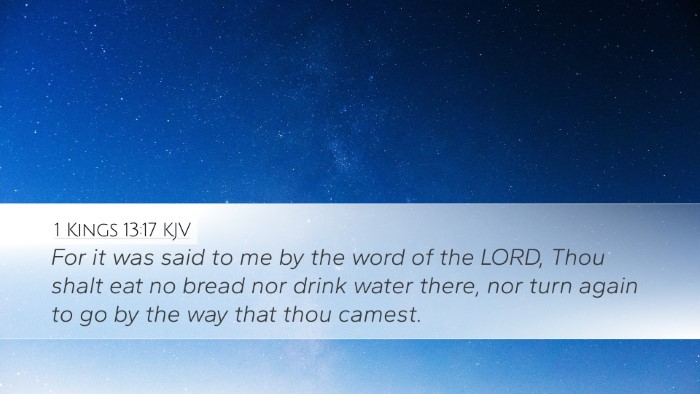 1 Kings 13:17 Bible Commentary