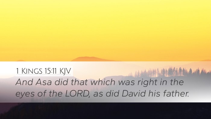 1 Kings 15:11 Bible Commentary