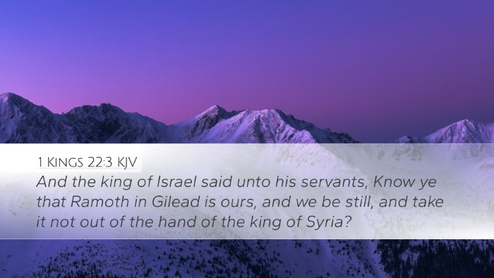 1 Kings 22:3 Bible Commentary