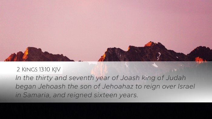 2 Kings 13:10 Bible Commentary