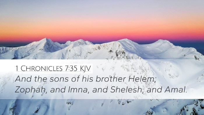 1 Chronicles 7:35 Bible Commentary