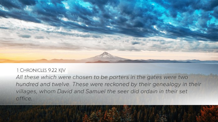 1 Chronicles 9:22 Bible Commentary