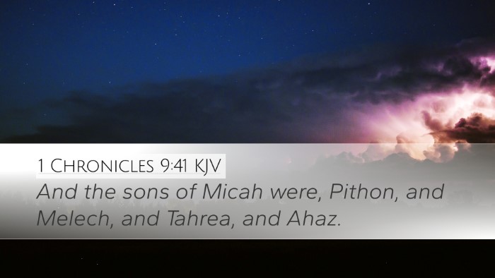 1 Chronicles 9:41 Bible Commentary