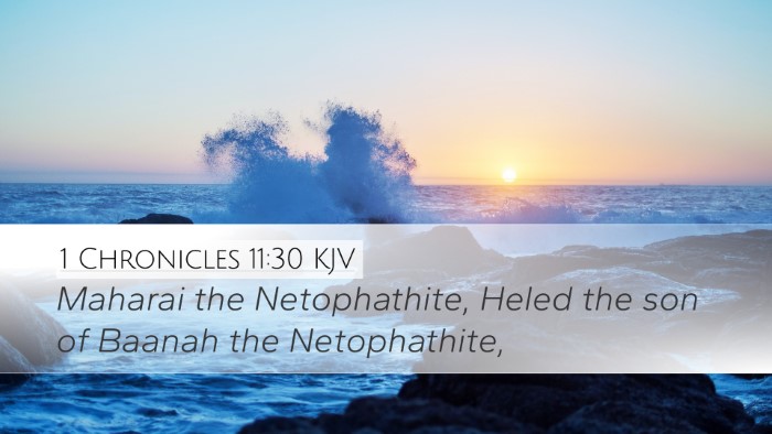 1 Chronicles 11:30 Bible Commentary