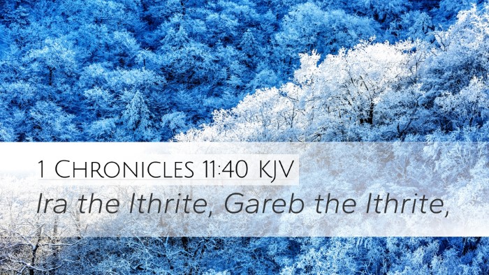 1 Chronicles 11:40 Bible Commentary