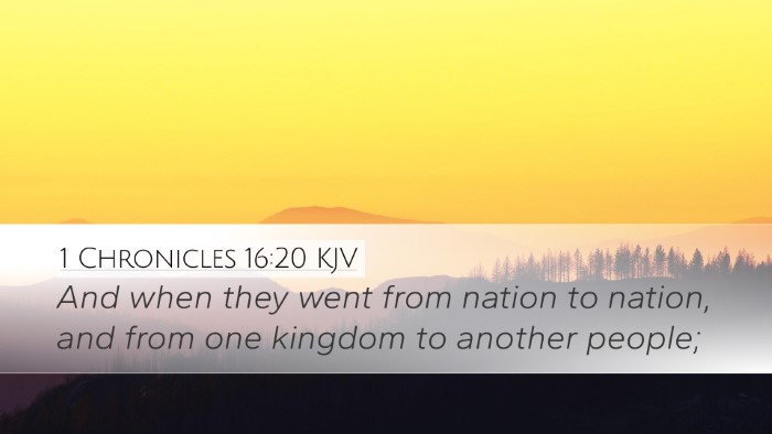 1 Chronicles 16:20 Bible Commentary