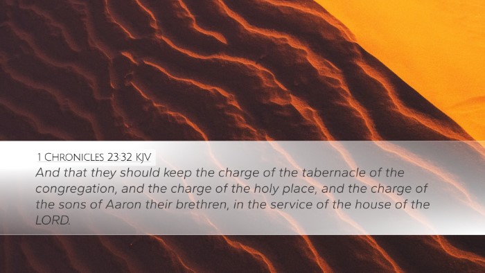 1 Chronicles 23:32 Bible Commentary