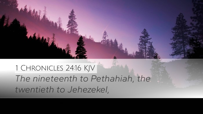 1 Chronicles 24:16 Bible Commentary