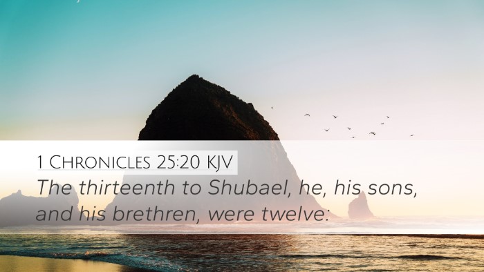 1 Chronicles 25:20 Bible Commentary