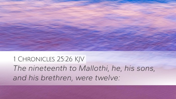 1 Chronicles 25:26 Bible Commentary