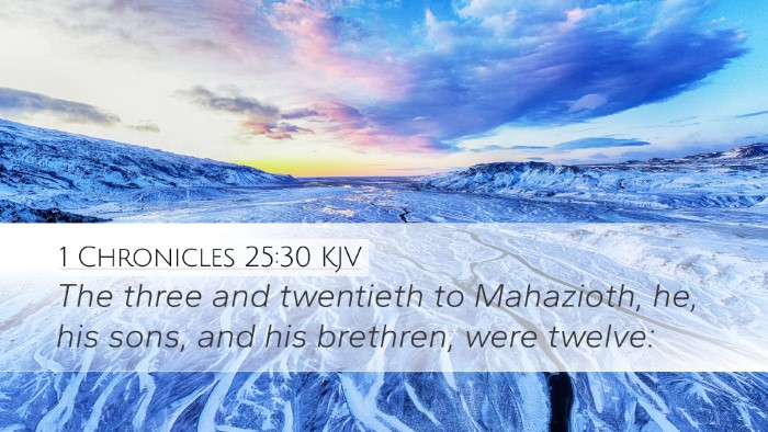 1 Chronicles 25:30 Bible Commentary