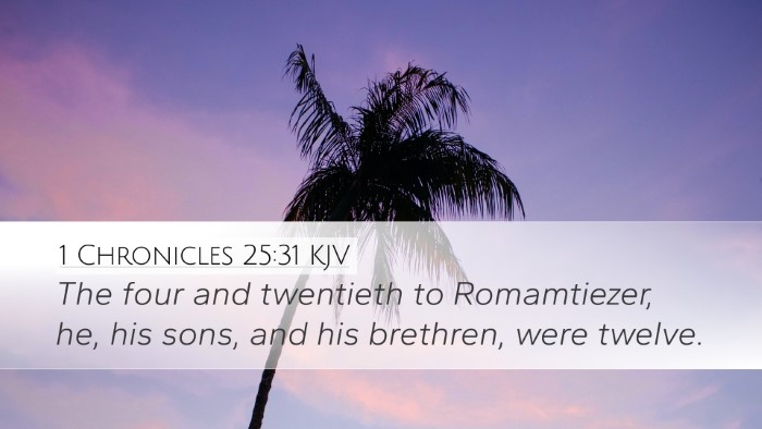 1 Chronicles 25:31 Bible Commentary