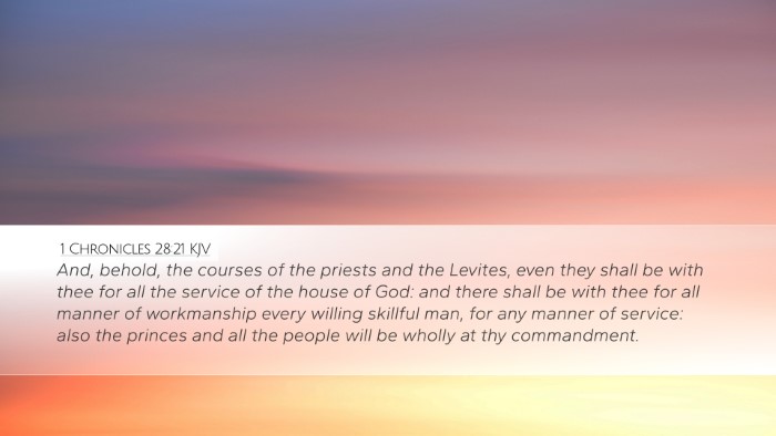 1 Chronicles 28:21 Bible Commentary